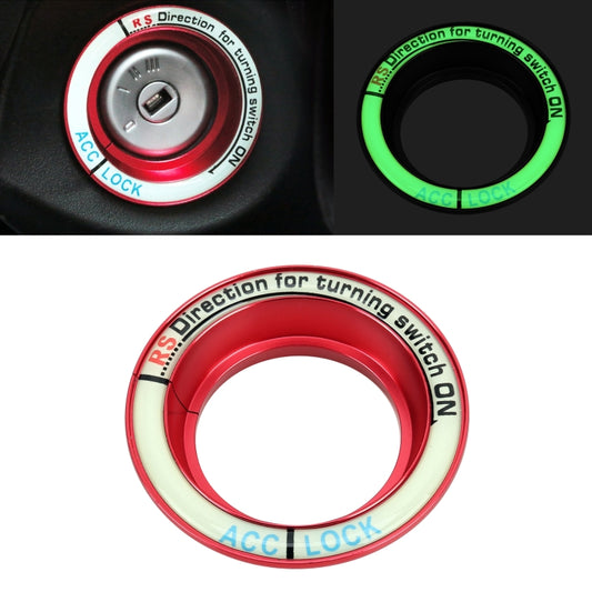 For Ford Fluorescent Aluminum Alloy Ignition Key Ring, Inside Diameter: 3.2cm (Red) by buy2fix