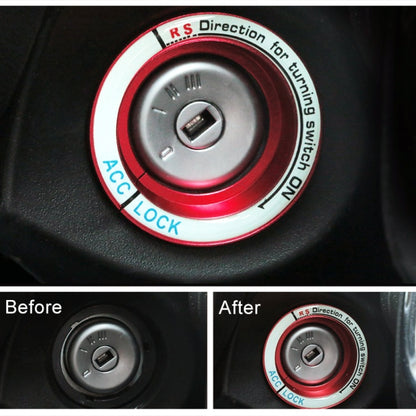 For Ford Fluorescent Aluminum Alloy Ignition Key Ring, Inside Diameter: 3.2cm (Red) by buy2fix