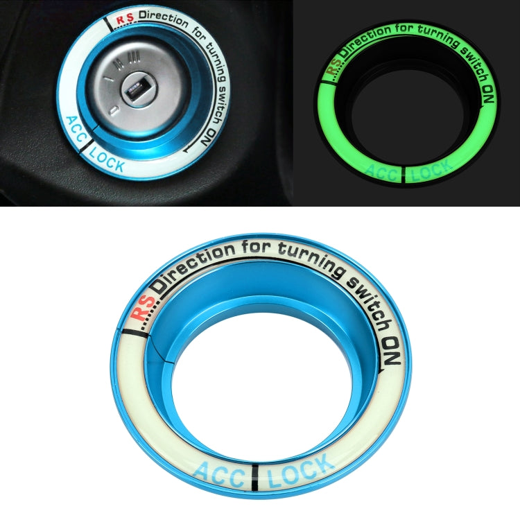 For Ford Fluorescent Aluminum Alloy Ignition Key Ring, Inside Diameter: 3.2cm (Sky Blue) by buy2fix
