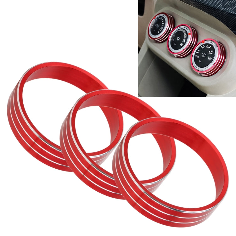 Car Metal Air Conditioner Knob Case for Mitsubishi ASX (Red) by buy2fix