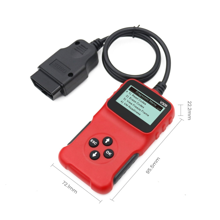 V309 Car Portable OBD2 Scanner Car Diagnostic Tool OBD 2 Automotive Scanner OBD Code Reader - Code Readers & Scan Tools by buy2fix | Online Shopping UK | buy2fix