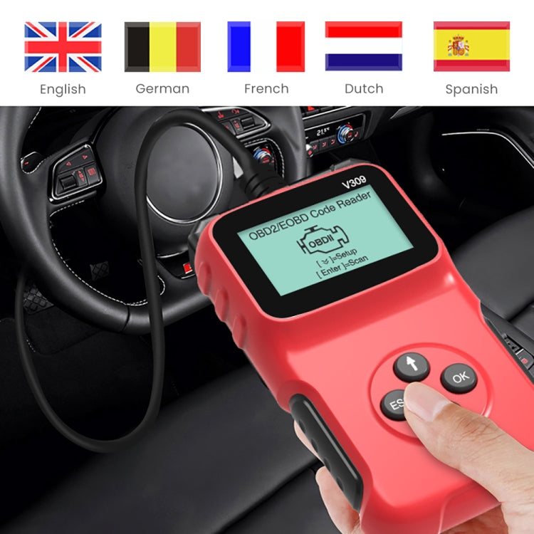 V309 Car Portable OBD2 Scanner Car Diagnostic Tool OBD 2 Automotive Scanner OBD Code Reader - Code Readers & Scan Tools by buy2fix | Online Shopping UK | buy2fix