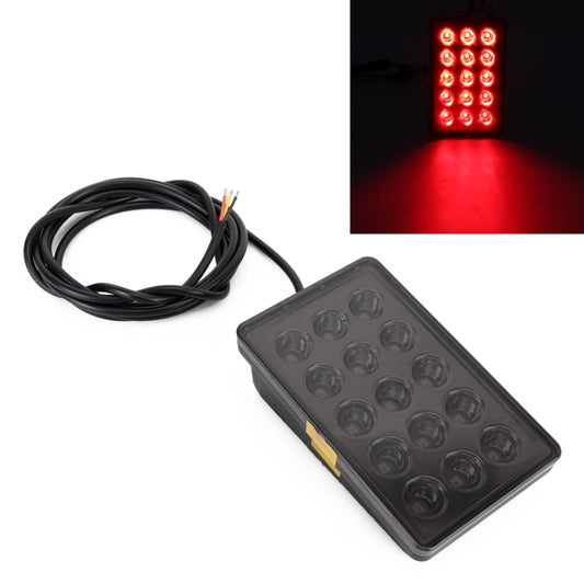 DC12V 1W Car Square Highlight Brake Lights Reversing Light with 15LEDs SMD-3528 (Black) - Brake Lights by buy2fix | Online Shopping UK | buy2fix