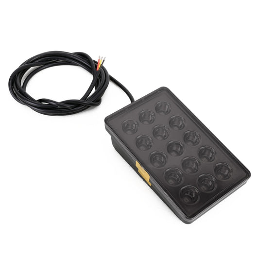 DC12V 1W Car Square Highlight Brake Lights Reversing Light with 15LEDs SMD-3528 (Black) - Brake Lights by buy2fix | Online Shopping UK | buy2fix