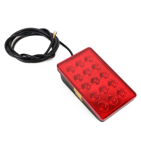 DC12V 1W Car Square Highlight Brake Lights Reversing Light with 15LEDs SMD-3528 (Red) - Brake Lights by buy2fix | Online Shopping UK | buy2fix