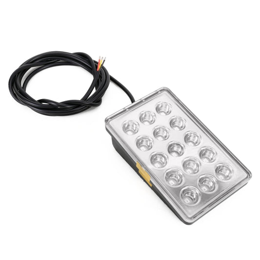 DC12V 1W Car Square Highlight Brake Lights Reversing Light with 15LEDs SMD-3528 (Transparent) - Brake Lights by buy2fix | Online Shopping UK | buy2fix