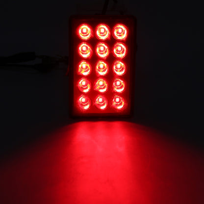 DC12V 1W Car Square Highlight Brake Lights Reversing Light with 15LEDs SMD-3528 (Black) - Brake Lights by buy2fix | Online Shopping UK | buy2fix