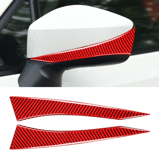 Car Carbon Fiber Rearview Mirror Anti-collision Strip for Subaru BRZ / Toyota 86 2013-2017, Left and Right Drive Universal (Red) by buy2fix