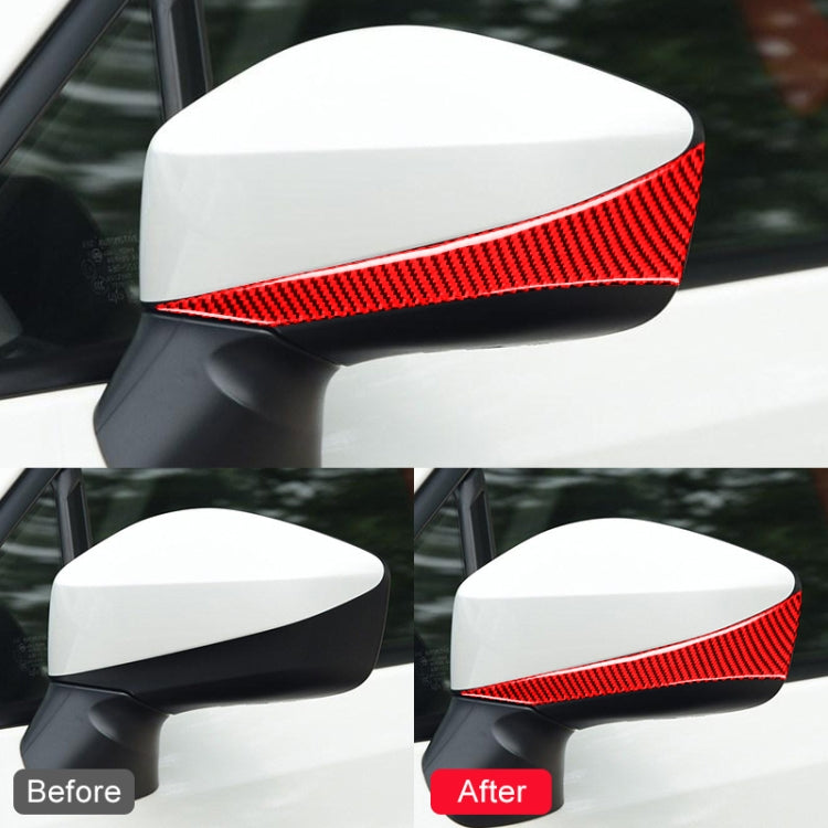 Car Carbon Fiber Rearview Mirror Anti-collision Strip for Subaru BRZ / Toyota 86 2013-2017, Left and Right Drive Universal (Red) by buy2fix