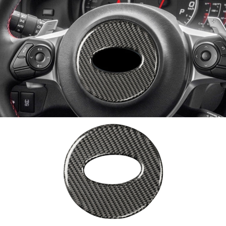 Car Carbon Fiber Steering Wheel Decorative Sticker for Subaru BRZ 2013-2017, Left and Right Drive Universal (Black) by buy2fix