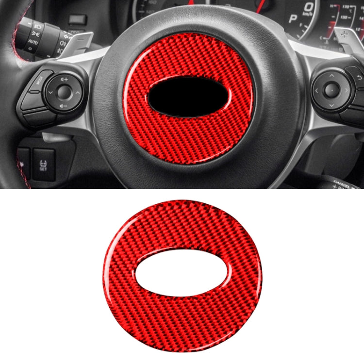 Car Carbon Fiber Steering Wheel Decorative Sticker for Subaru BRZ 2013-2017, Left and Right Drive Universal (Red) by buy2fix