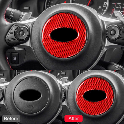 Car Carbon Fiber Steering Wheel Decorative Sticker for Subaru BRZ 2013-2017, Left and Right Drive Universal (Red) by buy2fix