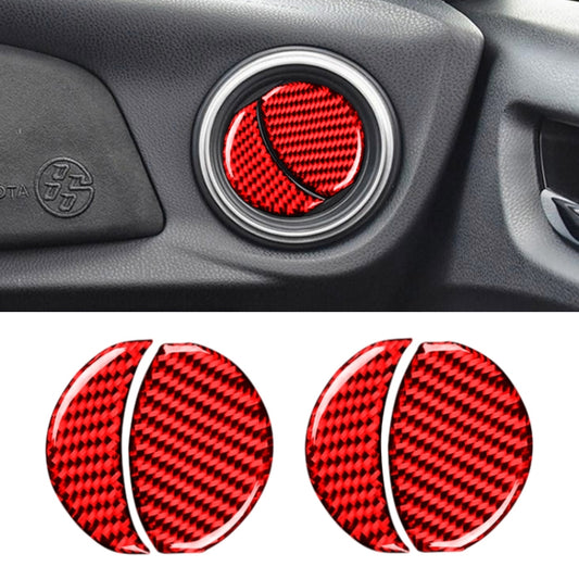 Car Carbon Fiber Central Control Air Outlet Decorative Sticker for Subaru BRZ / Toyota 86 2013-2020, Left and Right Drive Universal(Red) by buy2fix