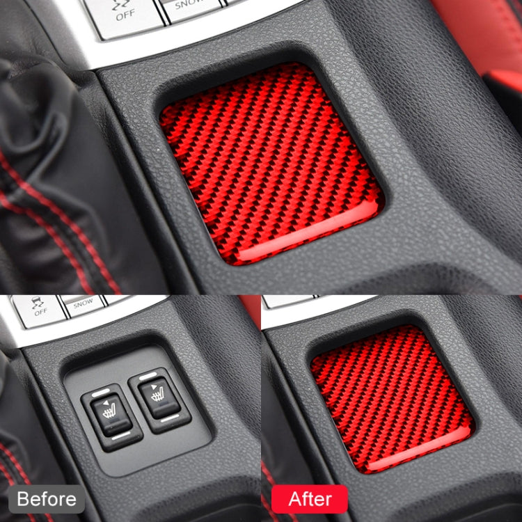 Car Carbon Fiber Seat Heating Panel Decorative Sticker for Subaru BRZ / Toyota 86 2013-2019, Left and Right Drive Universal without Hole (Red) by buy2fix