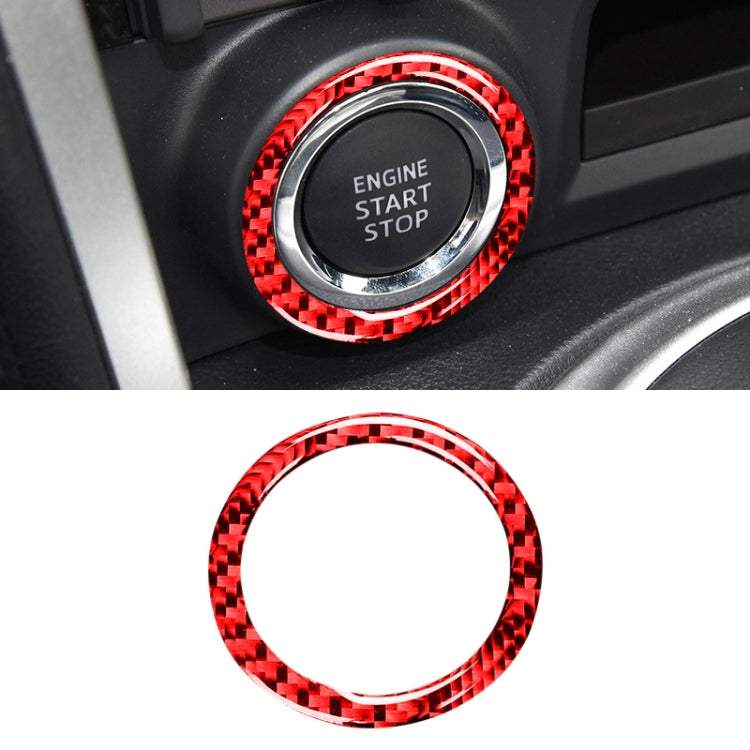 Car Carbon Fiber One-button Start Decorative Sticker for Subaru BRZ / Toyota 86 2013-2017, Left and Right Drive Universal (Red) by buy2fix