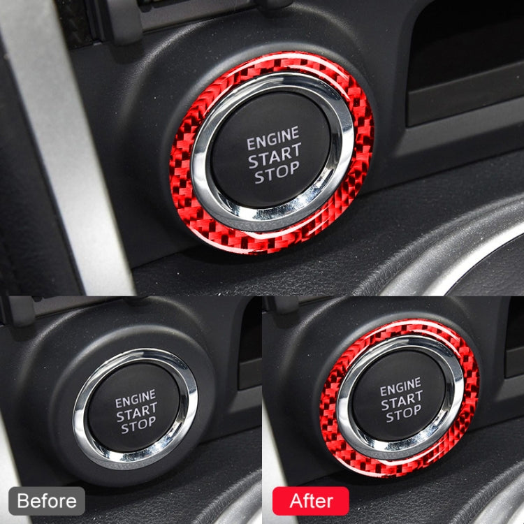 Car Carbon Fiber One-button Start Decorative Sticker for Subaru BRZ / Toyota 86 2013-2017, Left and Right Drive Universal (Red) by buy2fix