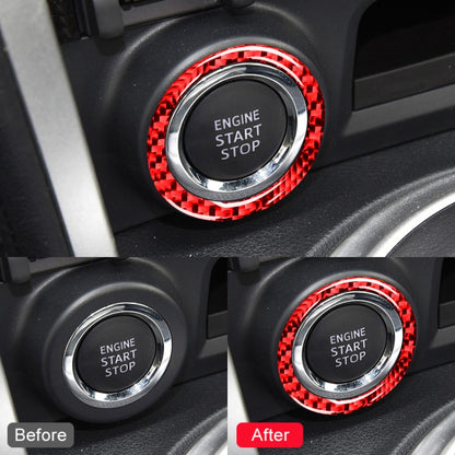 Car Carbon Fiber One-button Start Decorative Sticker for Subaru BRZ / Toyota 86 2013-2017, Left and Right Drive Universal (Red) by buy2fix
