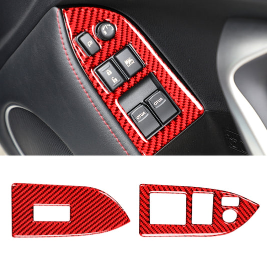 Car Carbon Fiber Window Glass Lifting Panel Decorative Sticker for Subaru BRZ / Toyota 86 2013-2017, Right Drive (Red) by buy2fix
