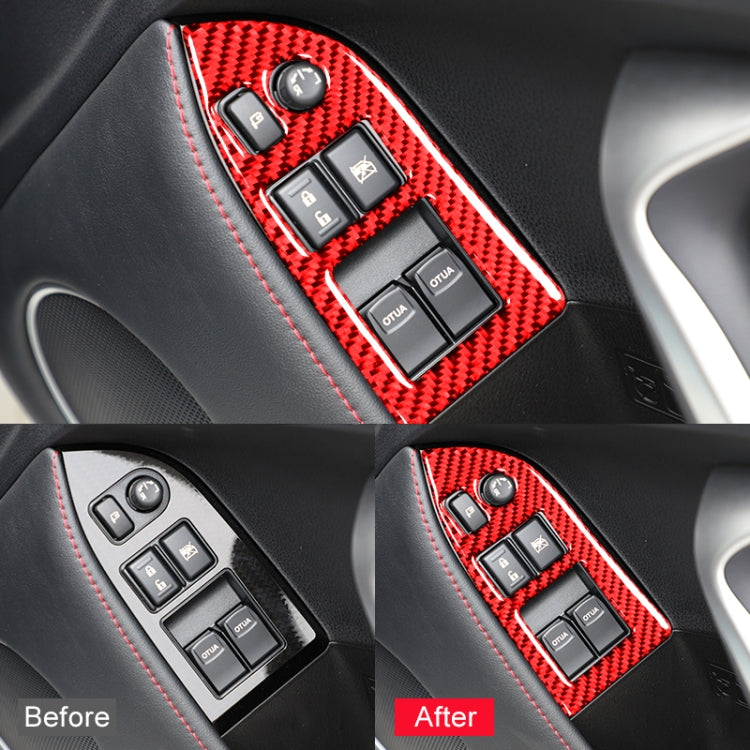 Car Carbon Fiber Window Glass Lifting Panel Decorative Sticker for Subaru BRZ / Toyota 86 2013-2017, Right Drive (Red) by buy2fix