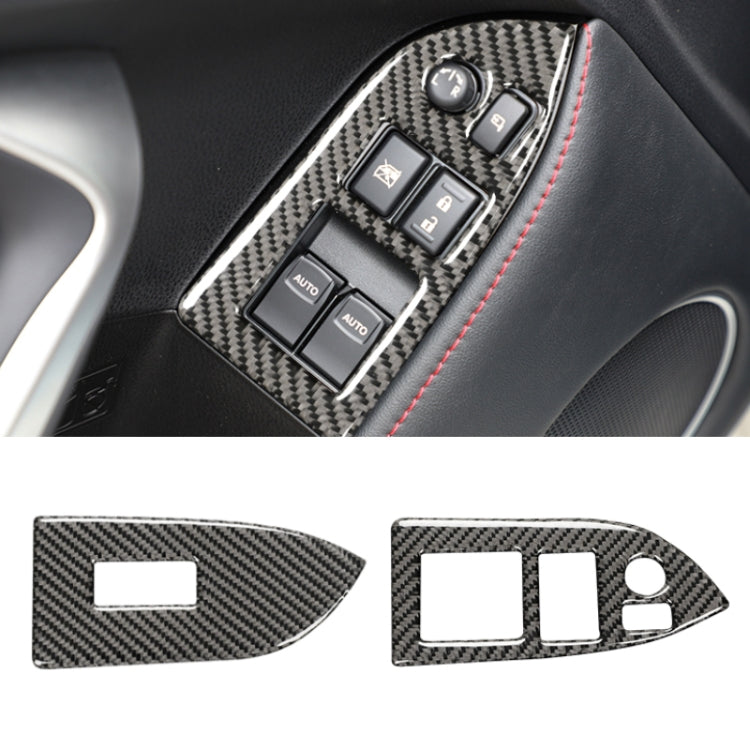 Car Carbon Fiber Window Glass Lifting Panel Decorative Sticker for Subaru BRZ / Toyota 86 2013-2017, Left Drive (Black) by buy2fix