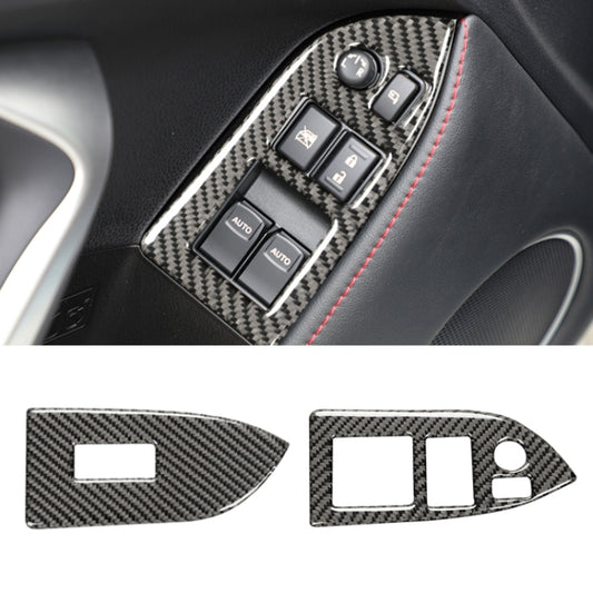 Car Carbon Fiber Window Glass Lifting Panel Decorative Sticker for Subaru BRZ / Toyota 86 2013-2017, Left Drive (Black) by buy2fix