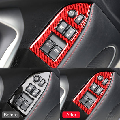 Car Carbon Fiber Window Glass Lifting Panel Decorative Sticker for Subaru BRZ / Toyota 86 2013-2017, Left Drive (Red) by buy2fix