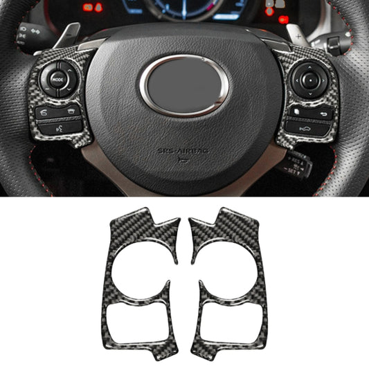 Car Carbon Fiber Steering Wheel Button Decorative Sticker for Lexus IS250 NX200 200t 300h 13-, Left Drive B Style by buy2fix