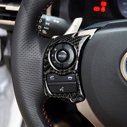 Car Carbon Fiber Steering Wheel Button Decorative Sticker for Lexus IS250 NX200 200t 300h 13-, Left Drive C Style by buy2fix