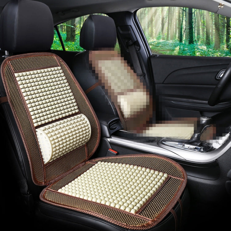 Car Seat Covers Summer Cool Imitation Wooden Beads Ventilation Breathable Seat Cushion(Beige) by buy2fix