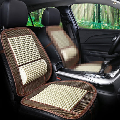 Car Seat Covers Summer Cool Imitation Wooden Beads Ventilation Breathable Seat Cushion(Beige) by buy2fix