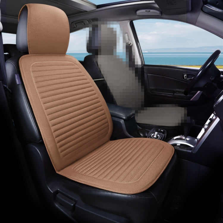Car Four Seasons Linen Fabric Front Seat Cushion (Beige) by buy2fix
