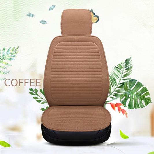 Car Four Seasons Linen Fabric Front Seat Cushion (Beige) by buy2fix