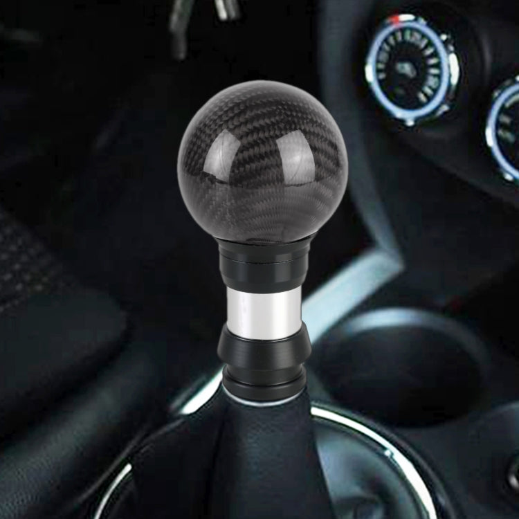 Universal Car Pressable Telescopic Carbon Fiber Gear Head Gear Shift Knob, Length: 9.5cm (Black) by buy2fix