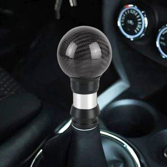 Universal Car Pressable Telescopic Carbon Fiber Gear Head Gear Shift Knob, Length: 9.5cm (Black) by buy2fix