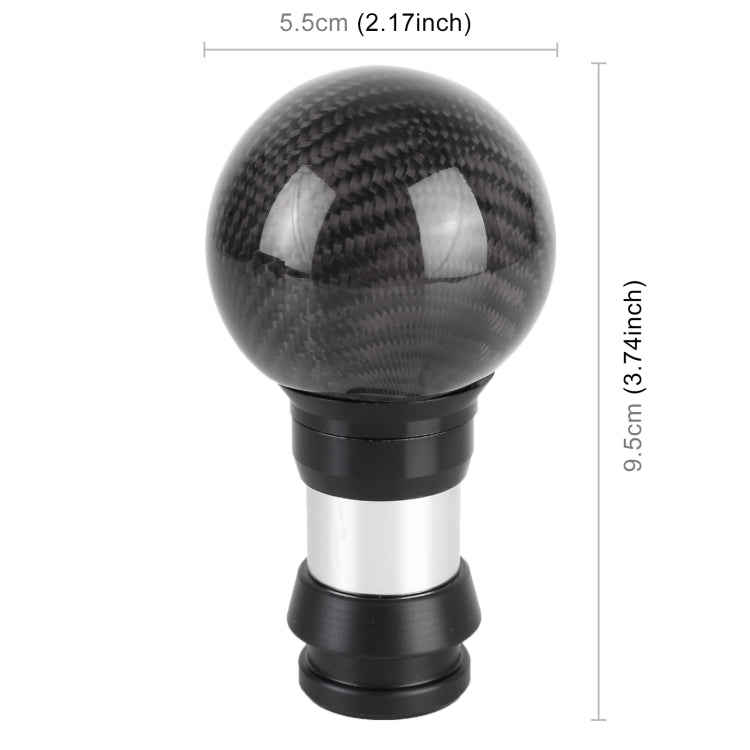 Universal Car Pressable Telescopic Carbon Fiber Gear Head Gear Shift Knob, Length: 9.5cm (Black) by buy2fix