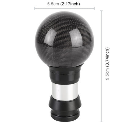 Universal Car Pressable Telescopic Carbon Fiber Gear Head Gear Shift Knob, Length: 9.5cm (Black) by buy2fix