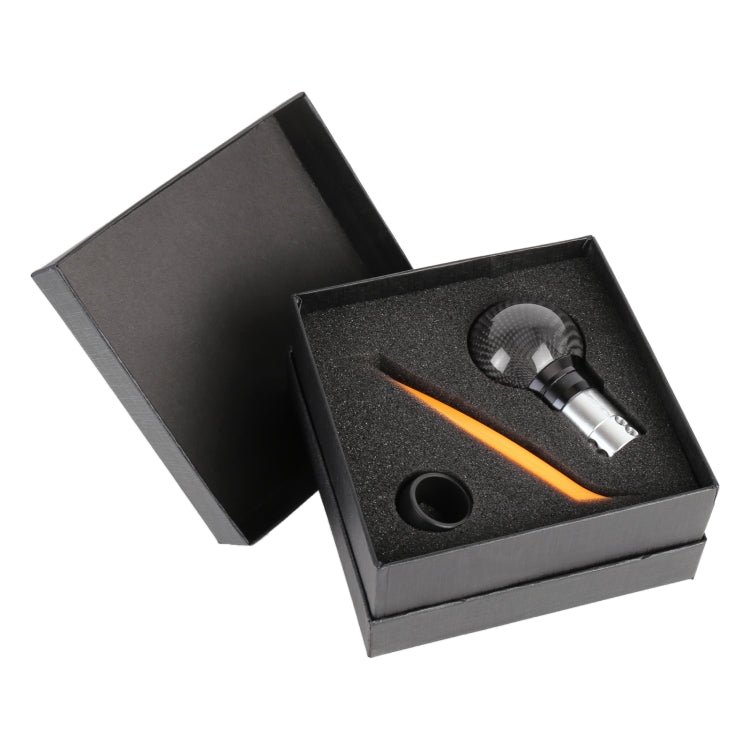 Universal Car Pressable Telescopic Carbon Fiber Gear Head Gear Shift Knob, Length: 9.5cm (Black) by buy2fix