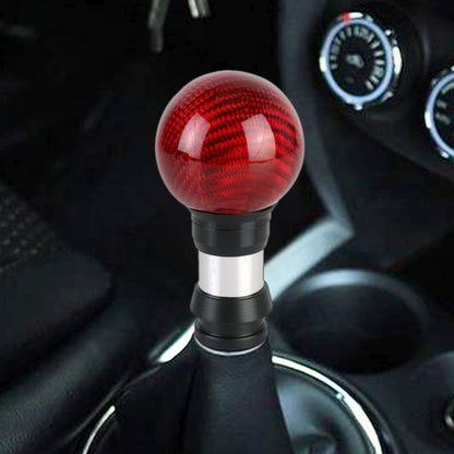 Universal Car Pressable Telescopic Carbon Fiber Gear Head Gear Shift Knob, Length: 9.5cm (Red) by buy2fix