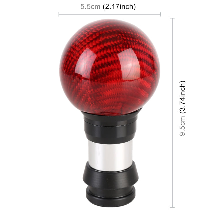 Universal Car Pressable Telescopic Carbon Fiber Gear Head Gear Shift Knob, Length: 9.5cm (Red) by buy2fix