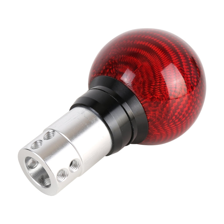 Universal Car Pressable Telescopic Carbon Fiber Gear Head Gear Shift Knob, Length: 9.5cm (Red) by buy2fix