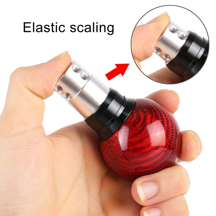 Universal Car Pressable Telescopic Carbon Fiber Gear Head Gear Shift Knob, Length: 9.5cm (Red) by buy2fix