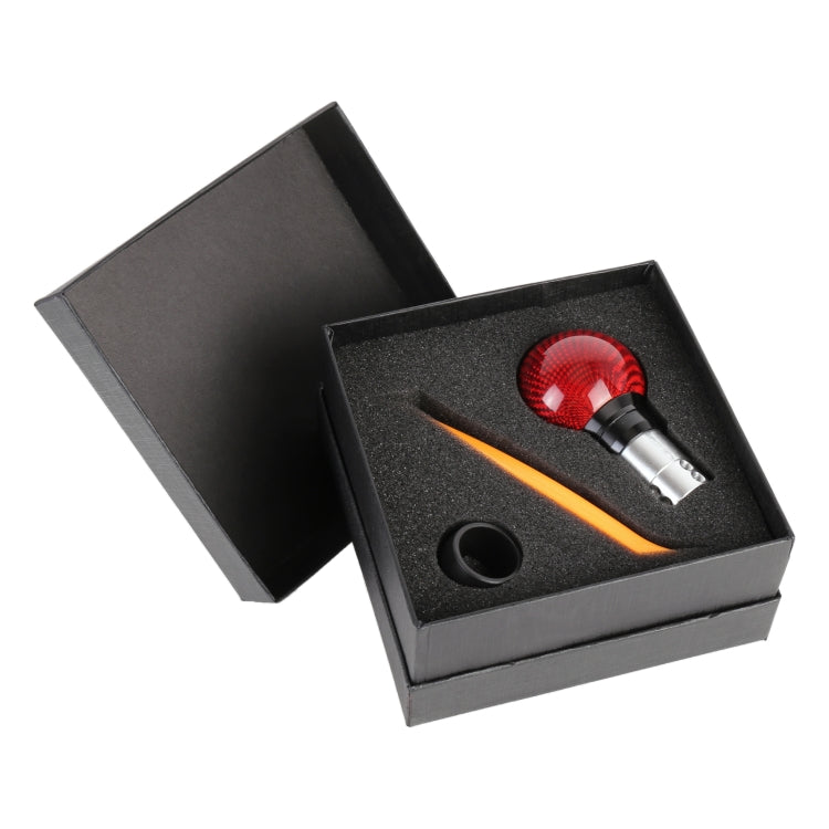 Universal Car Pressable Telescopic Carbon Fiber Gear Head Gear Shift Knob, Length: 9.5cm (Red) by buy2fix