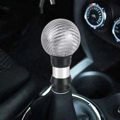 Universal Car Pressable Telescopic Carbon Fiber Gear Head Gear Shift Knob, Length: 9.5cm (Silver) by buy2fix