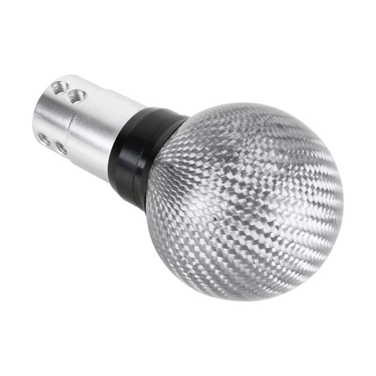 Universal Car Pressable Telescopic Carbon Fiber Gear Head Gear Shift Knob, Length: 9.5cm (Silver) by buy2fix