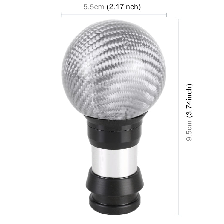 Universal Car Pressable Telescopic Carbon Fiber Gear Head Gear Shift Knob, Length: 9.5cm (Silver) by buy2fix