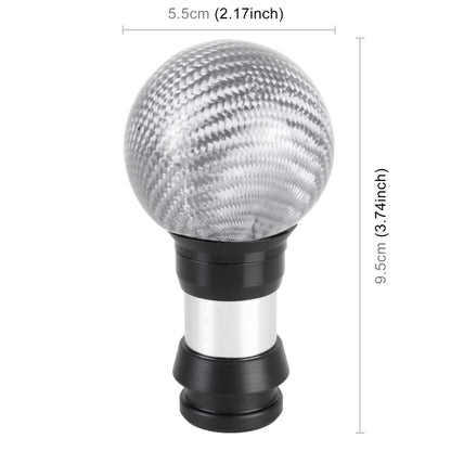Universal Car Pressable Telescopic Carbon Fiber Gear Head Gear Shift Knob, Length: 9.5cm (Silver) by buy2fix