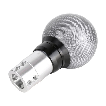 Universal Car Pressable Telescopic Carbon Fiber Gear Head Gear Shift Knob, Length: 9.5cm (Silver) by buy2fix