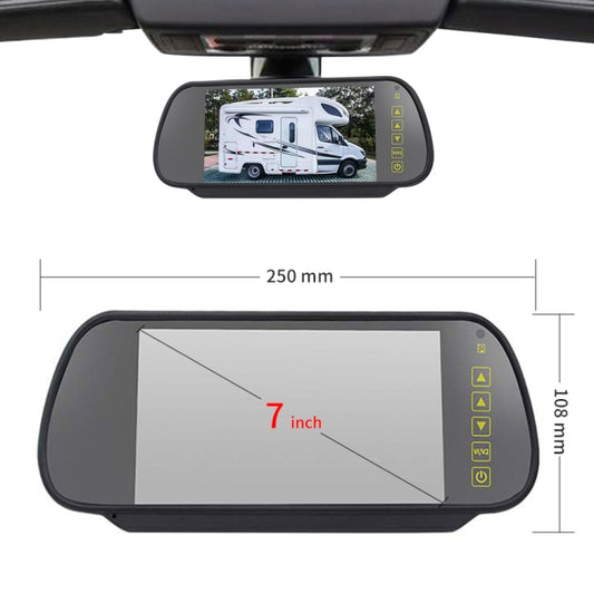 PZ466 Car Waterproof 170 Degree Brake Light View Camera + 7 inch Rearview Monitor for Ford Transit 2014-2015 by buy2fix