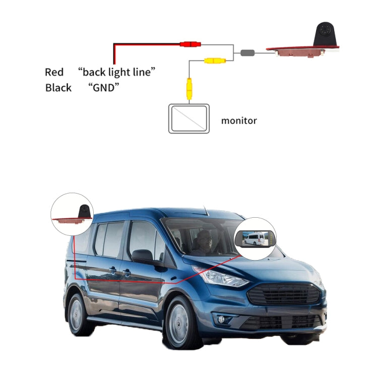 PZ477 Car Waterproof 170 Degree Brake Light View Camera for Ford Transit Custom by buy2fix