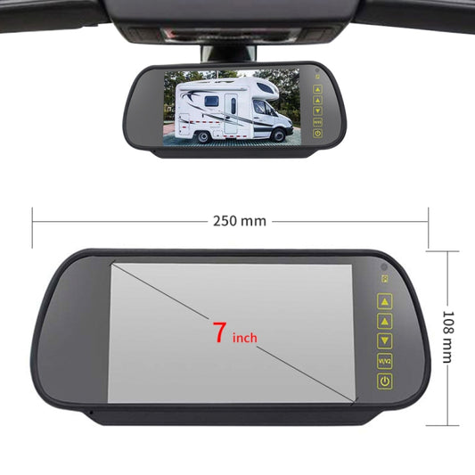 PZ477 Car Waterproof 170 Degree Brake Light View Camera + 7 inch Rearview Monitor for Ford Transit Custom - Rear View Cameras by buy2fix | Online Shopping UK | buy2fix